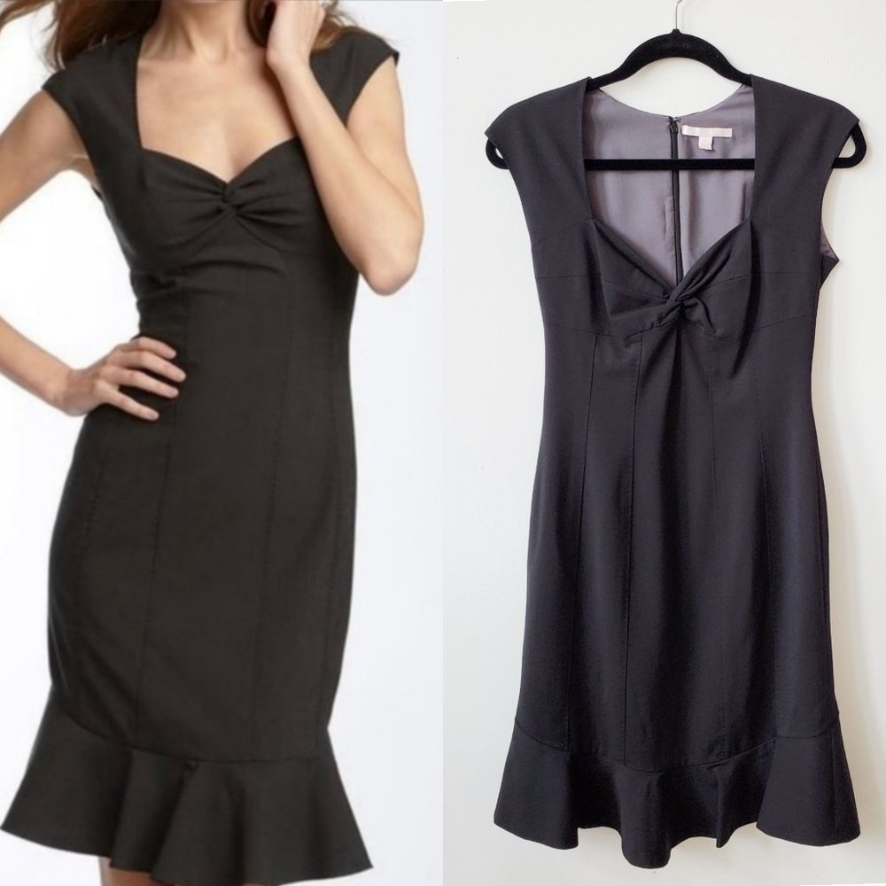 Rebecca Taylor Sweetheart Ruffle Hem Dress, Black, 6